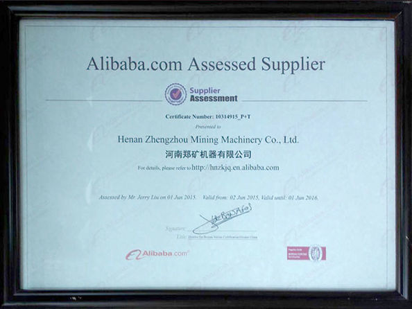 चीन Henan Zhengzhou Mining Machinery CO.Ltd प्रमाणपत्र